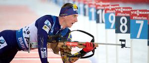 Dmytro Pidruschni leistete sich nur zwei Schießfehler und gewann sensationell vor Johannes Thingnes Bö.