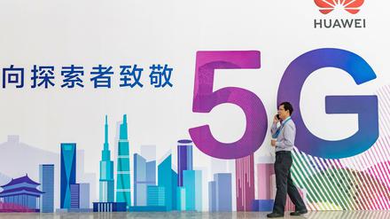 Huaweis G5-Werbung in der chinesischen Hauptstadt Peking.