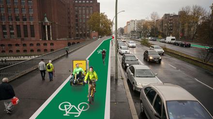 So könnte der Te-Damm auf der Stubenrauchbrücke aussehen. Noch parken dort Autos auf dem Gehweg.