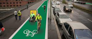 So könnte der Te-Damm auf der Stubenrauchbrücke aussehen. Noch parken dort Autos auf dem Gehweg.