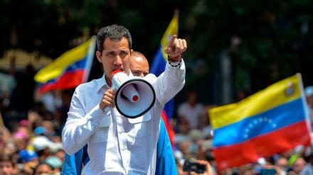 Juan Guaido bei der Demonstration in Caracas.