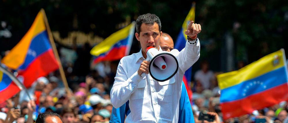 Juan Guaido bei der Demonstration in Caracas.