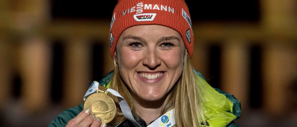 In der Verfolgung holte Denise Herrmann überraschend Gold.