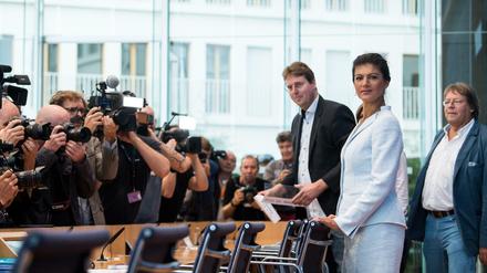 Sahra Wagenknecht bei der Pressekonferenz zum Start von "Aufstehen" im September 2018