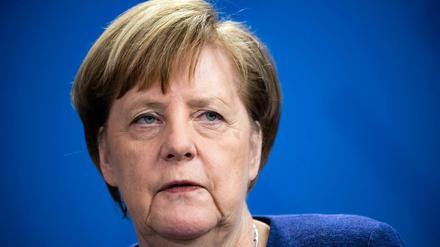 Bundeskanzlerin Angela Merkel (CDU) bei einer Pressekonferenz. 