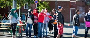 In der ehemaligen Schmidt-Knobelsdorf-Kaserne gab es Zelte für 1600 Flüchlinge. Die Aufnahme stammt aus dem Mai 2016.
