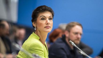 Knappe Erklärung in der Fraktionssitzung, keine Aussprache: Sahra Wagenknecht am Dienstag.