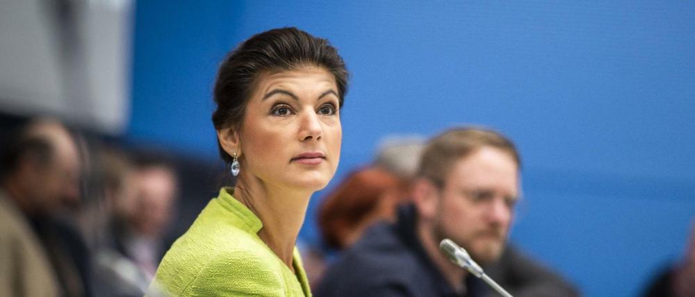 Knappe Erklärung in der Fraktionssitzung, keine Aussprache: Sahra Wagenknecht am Dienstag.