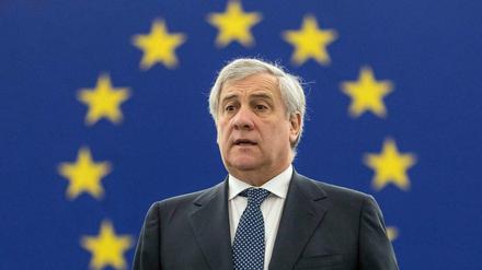 Der Präsident des Europäischen Parlaments, Antonio Tajani, spricht im Europäischen Parlament.
