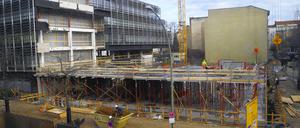 Derzeit noch eine Baustelle: Sony Music wird in das ehemalige Gebäude der Commerzbank in der Potsdamer Straße einziehen.