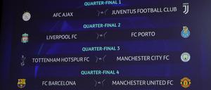 Die Viertelfinal-Partien in der Fußball-Champions-League.