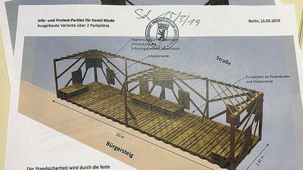 Genehmigt. Die Zukunft des Parklets in Kreuzberg ist gesichert: als Protestplattform „gegen den Mietenwahnsinn“. 