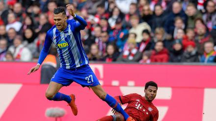 Herthas Stürmer Davie Selke kann am Samstag gegen Borussia Dortmund spielen. 