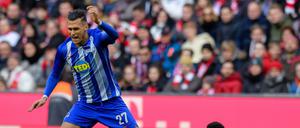 Herthas Stürmer Davie Selke kann am Samstag gegen Borussia Dortmund spielen. 