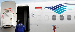 Ein Flugzeug vom Boeing 737 Max 8 der indonesischen Garuda