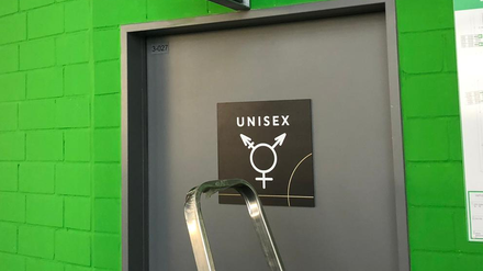Die Unisex-Toilette in der Volkswagen Arena.