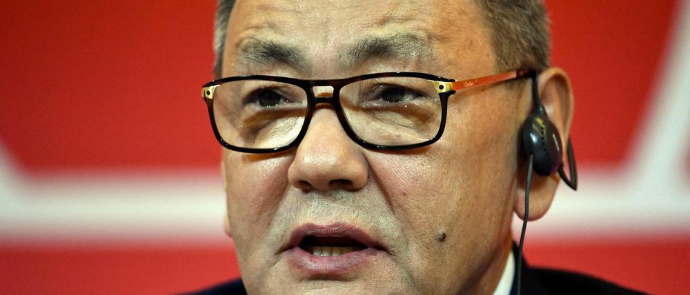 Fühlt sich zu Unrecht angegangen. Gafur Rachimow, der bald nur noch Ex-Präsident des Box-Weltverbandes AIBA ist.