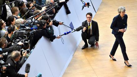 Die britische Regierungschefin Theresa May am Donnerstag beim EU-Gipfel in Brüssel.