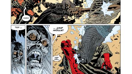Lass krachen: Eine Szene aus dem dritten Band des Hellboy-Kompendiums.