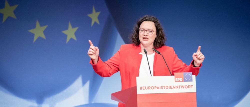 Gibt sich kämpferisch: SPD-Chefin Andrea Nahles.