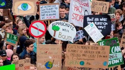 Junge Klimaschutzdemonstranten in Berlin 