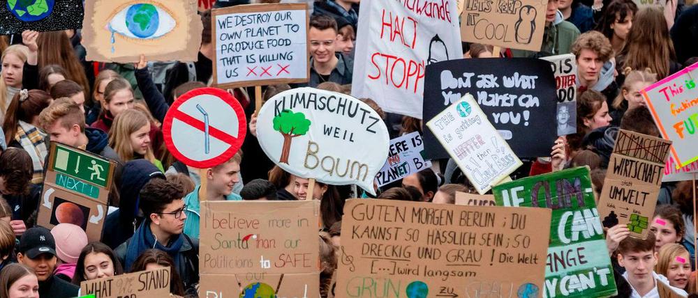 Junge Klimaschutzdemonstranten in Berlin