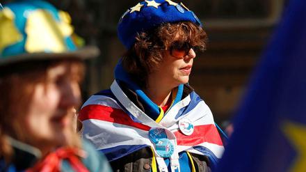 Brexit-Gegner protestieren in London gegen des Austritt ihres Landes aus der EU. 