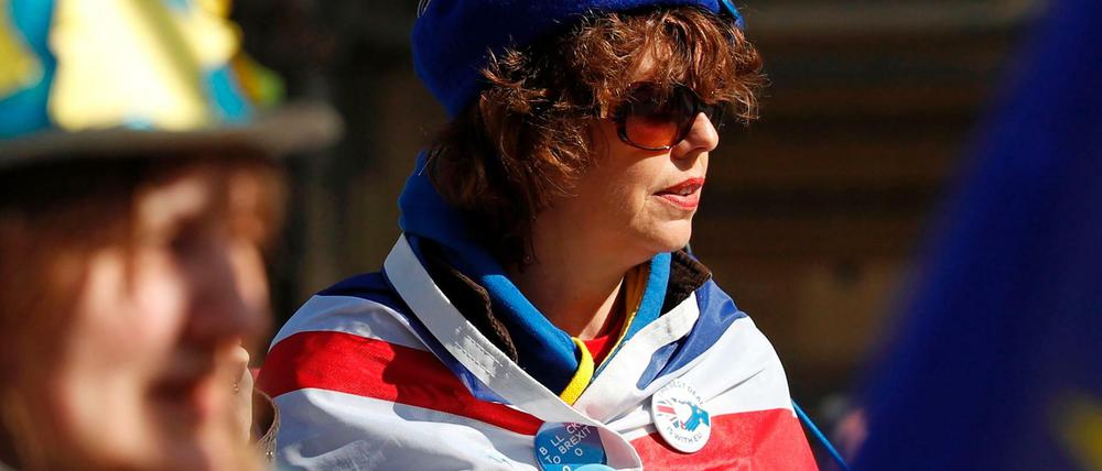 Brexit-Gegner protestieren in London gegen des Austritt ihres Landes aus der EU.