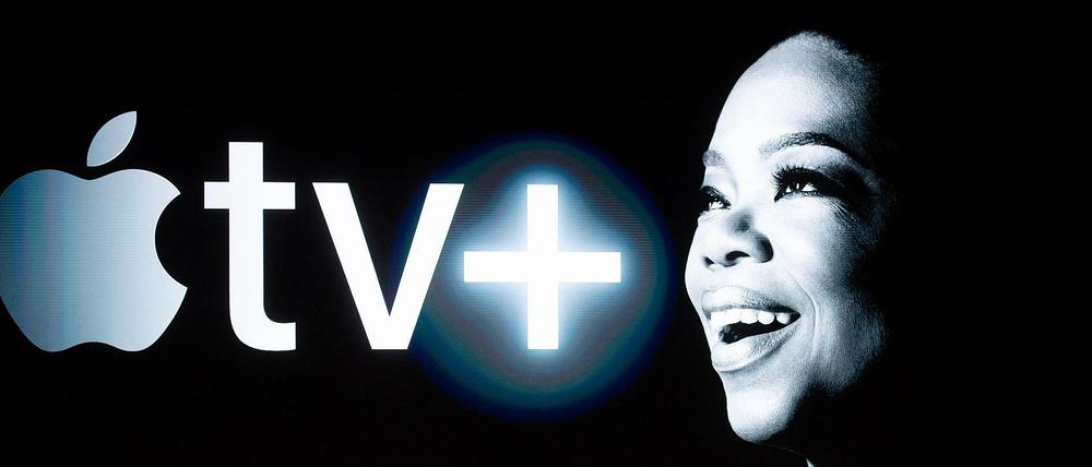 Oprah Winfrey spricht bei der Präsentation von Apple tv+.