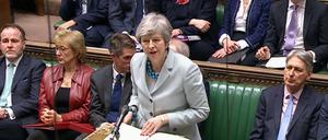 Premierministerin Theresa May im britischen Unterhaus.
