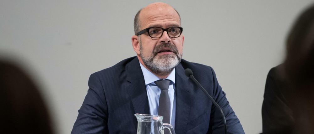 Thomas Köhler bei einer Konferenz in der Berlinischen Galerie, 2017.
