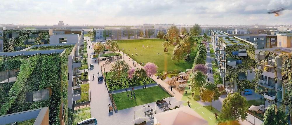 Smart City. 5000 Wohnungen mit moderner Technik und gleich nebenan viel Raum für Firmen.