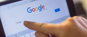 Die Google-Suche auf einem Tablet.