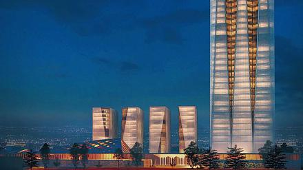 Leuchtturm des Gasversorgers in Teheran. Büroturm wird stolze 200 Meter hoch. 