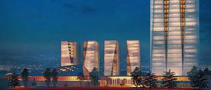 Leuchtturm des Gasversorgers in Teheran. Büroturm wird stolze 200 Meter hoch. 