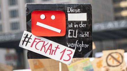 Demonstration gegen den Artikel 13 der geplanten EU-Urheberrechtsreform.