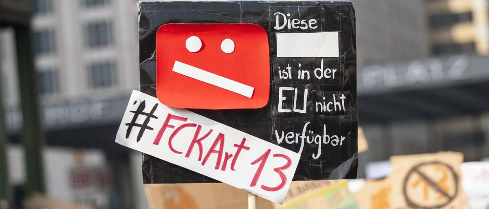 Demonstration gegen den Artikel 13 der geplanten EU-Urheberrechtsreform.