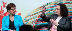 CDU-Chefin Annegret Kramp-Karrenbauer (links) und Andrea Nahles, Vorsitzende der SPD.