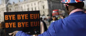 Ein Pro-Brexit Aktivist in London.