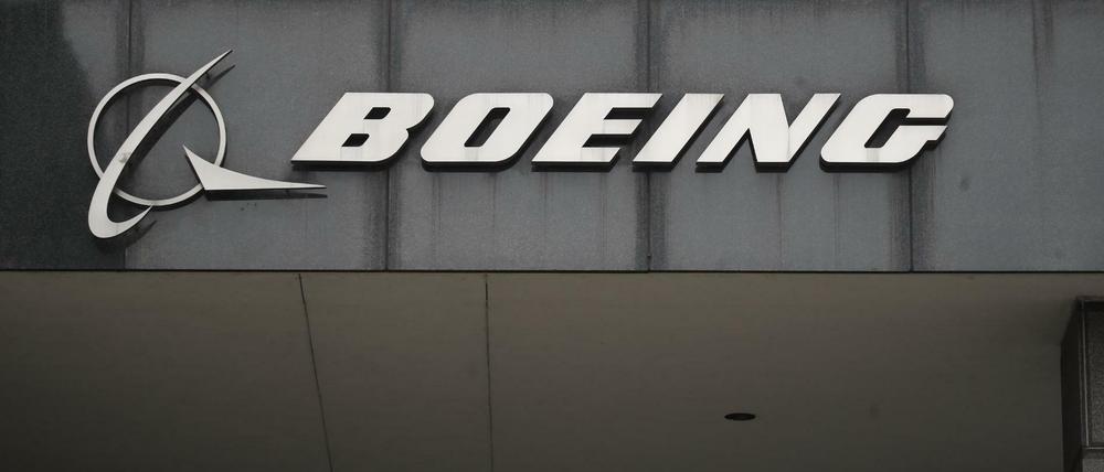Der Schriftzug von Boeing am Hauptsitz in Chicago. 