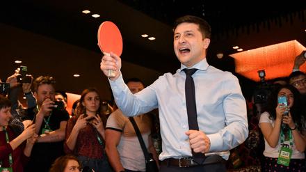 Wladimir Selenski liegt im Rennen um die Präsidentschaft der Ukraine klar vorn.