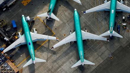 Startverbot: Geparkte Boeing-737-MAX-Flugzeuge 