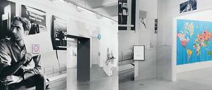 Monk vereint Kunst aus den letzten 20 Jahren an den Galeriewänden. Die Tapete gleich am Eingang zeigt ihn selbst als jungen Mann.