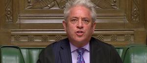 Sie können auch für etwas Stimmen: Parlamentspräsident John Bercow verkündet das Ergebnis.