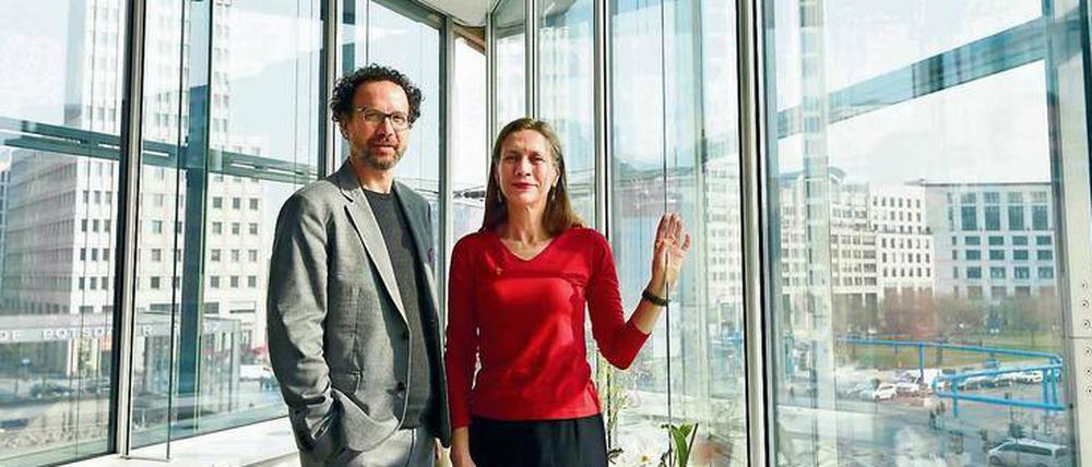 Carlo Chatrian und Mariette Rissenbeek in ihren neuen Büroräumen am Potsdamer Platz.