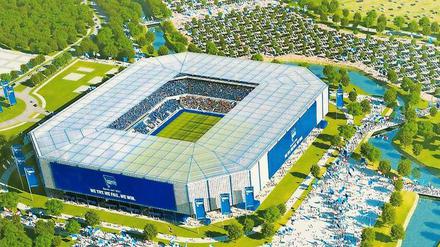 Eine Variante des Stadionbaus, wie ihn der Klub schon vor den Toren Berlins plante.