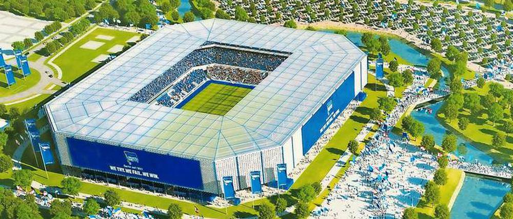 Eine Variante des Stadionbaus, wie ihn der Klub schon vor den Toren Berlins plante.