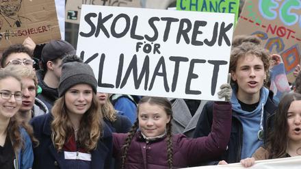 Die Schwedin Greta Thunberg bei der Abschlusskundgebung der "Fridays for Future"- Demonstration in Berlin 