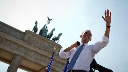 Rückblick: Der damalige US-Präsident Barack Obama nach seiner Rede vor dem Brandenburger Tor im Jahr 2013.