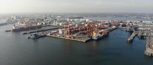 Der Hafen von Dublin, verkehrsreichster Seehafen Irlands. 